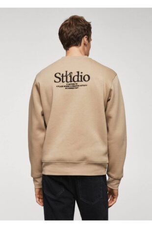 سویشرت منگو قهوه ای مردانه مانگو 67030646