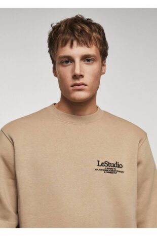 سویشرت منگو قهوه ای مردانه مانگو 67030646