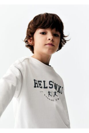 سویشرت منگو سفید پسرانه مانگو 67070655