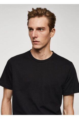 تی شرت منگو سیاه مردانه مانگو 67040647