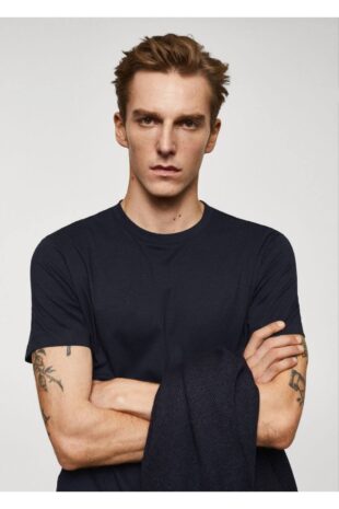 تی شرت منگو لاجورد مردانه مانگو 67040647