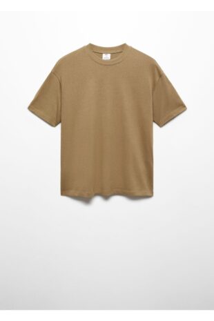 تی شرت منگو قهوه ای مردانه مانگو 67050644