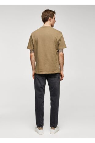 تی شرت منگو قهوه ای مردانه مانگو 67050644