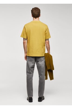 تی شرت منگو زرد مردانه مانگو 67050644