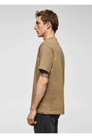 تی شرت منگو قهوه ای مردانه مانگو 67050644