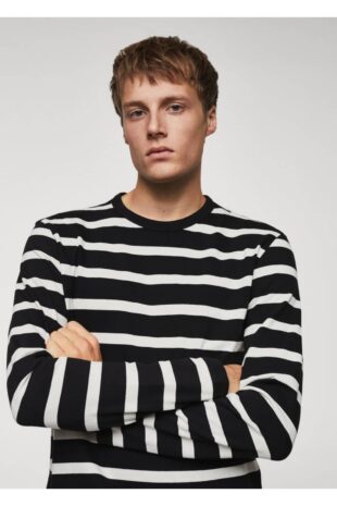 تی شرت منگو سیاه مردانه مانگو 67050648