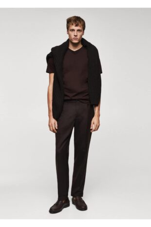 تی شرت منگو خاکستری مردانه مانگو 67090643