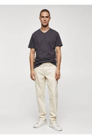 تی شرت منگو خاکستری مردانه مانگو 67090643