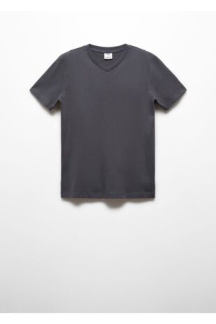 تی شرت منگو خاکستری مردانه مانگو 67090643