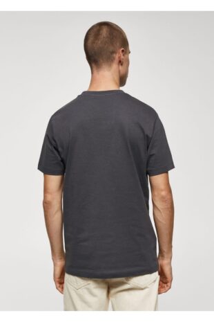 تی شرت منگو خاکستری مردانه مانگو 67090643