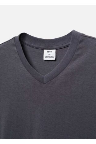 تی شرت منگو خاکستری مردانه مانگو 67090643