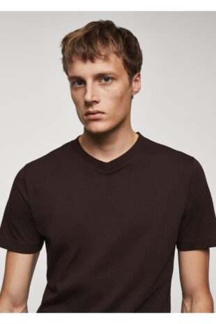 تی شرت منگو خاکستری مردانه مانگو 67090643