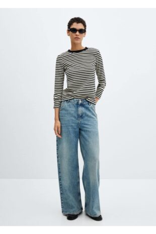 تی شرت منگو سیاه زنانه مانگو 67000464