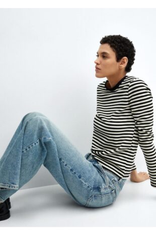 تی شرت منگو سیاه زنانه مانگو 67000464