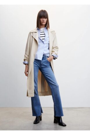 پالتو منگو خاکستری زنانه مانگو 47095841