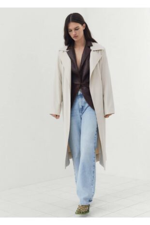 پالتو منگو خاکستری زنانه مانگو 47095841