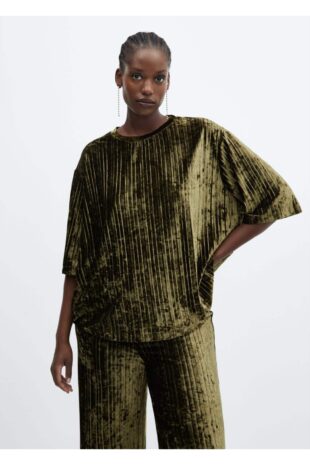 تی شرت منگو سبز زنانه مانگو 57009102