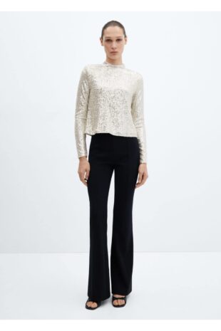 تی شرت منگو قهوه ای زنانه مانگو 57029101