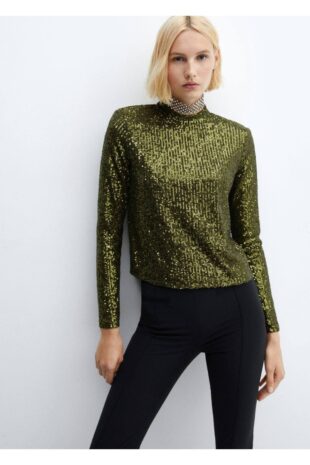 تی شرت منگو سبز زنانه مانگو 57029101