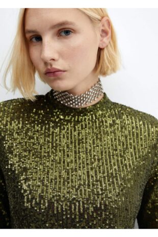 تی شرت منگو سبز زنانه مانگو 57029101