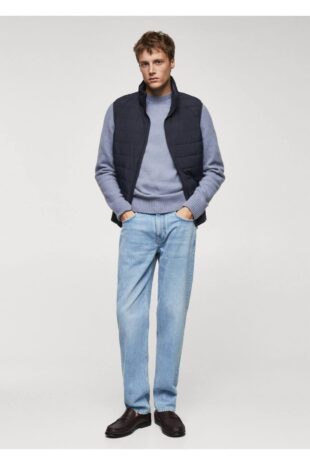 جلیقه منگو لاجورد مردانه مانگو 67030619