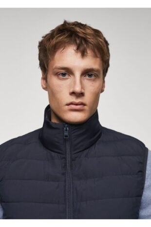 جلیقه منگو لاجورد مردانه مانگو 67030619