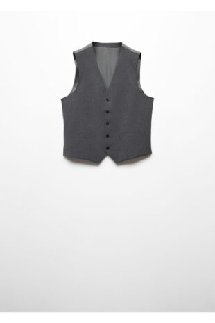 جلیقه منگو خاکستری مردانه مانگو 67060620