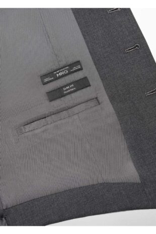 جلیقه منگو خاکستری مردانه مانگو 67060620