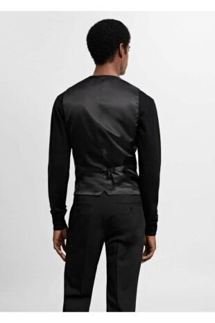 جلیقه منگو سیاه مردانه مانگو 67060621