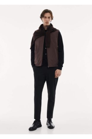 جلیقه منگو خاکستری مردانه مانگو 67070618