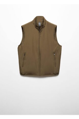 جلیقه منگو خاکی مردانه مانگو 67070618