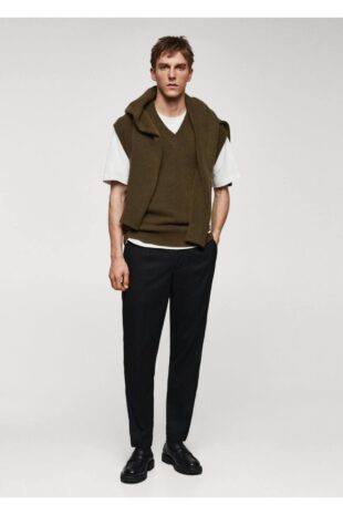 جلیقه منگو خاکی مردانه مانگو 67070642