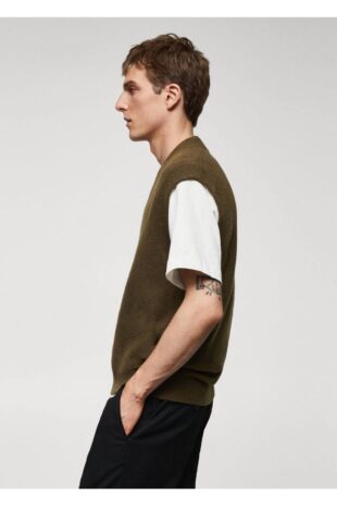 جلیقه منگو خاکی مردانه مانگو 67070642