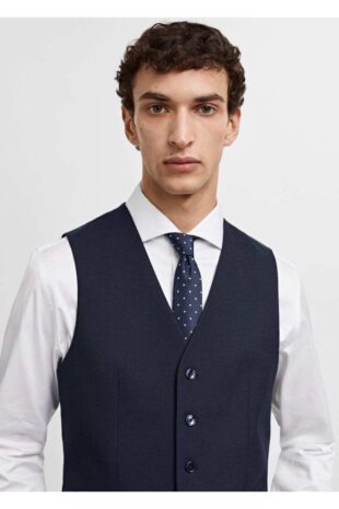 جلیقه منگو لاجورد مردانه مانگو 67080619