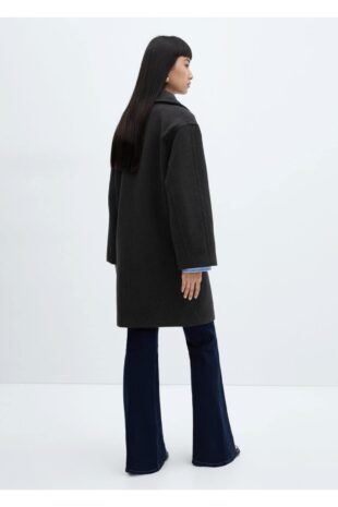 پالتو خاکستری زنانه مانگو 57037734