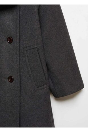 پالتو خاکستری زنانه مانگو 57037734