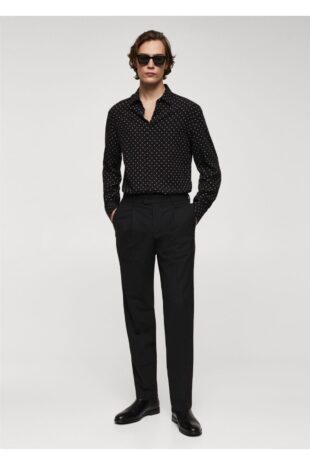 پیراهن سیاه مردانه مانگو 57079217