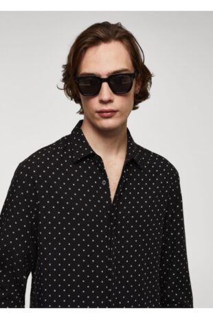 پیراهن سیاه مردانه مانگو 57079217