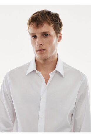 پیراهن آبی مردانه مانگو 67040637