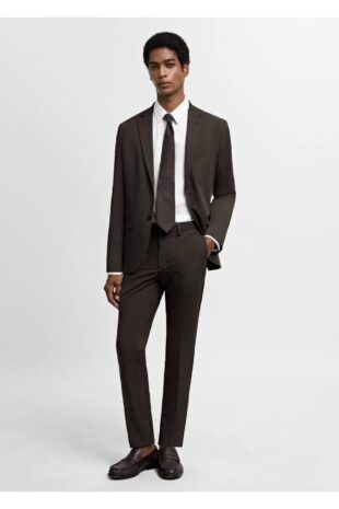 پیراهن آبی مردانه مانگو 67050268