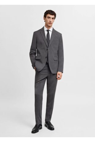 پیراهن آبی مردانه مانگو 67050624