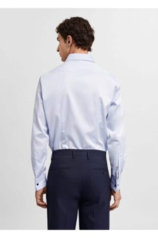 پیراهن آبی مردانه مانگو 67070620