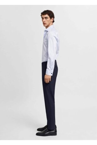 پیراهن آبی مردانه مانگو 67070620