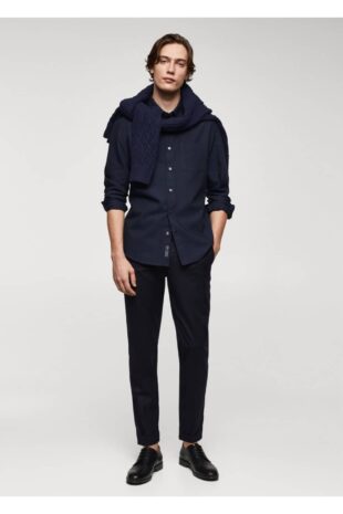 پیراهن لاجورد مردانه مانگو 67080625