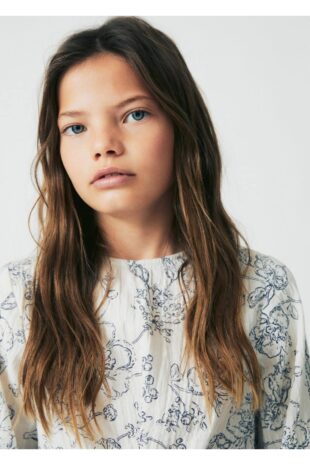 تی شرت سفید دخترانه مانگو 67023690