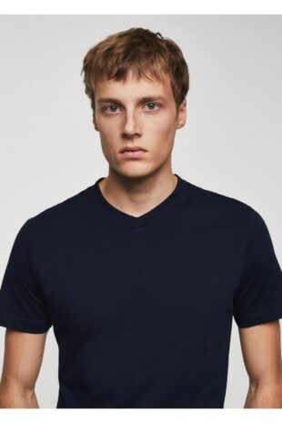 تی شرت لاجورد مردانه مانگو 67090643