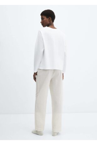 ست پیژامه بژ فاق نرمال بلند زنانه مانگو 67062536