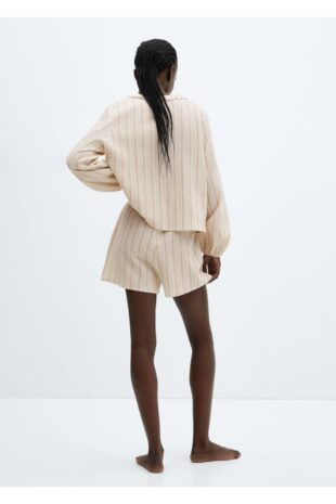 ست پیژامه نارنجی فاق نرمال آستین کوتاه زنانه مانگو 67094019