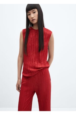 شلوار صورتی فاق نرمال زنانه مانگو 57098634