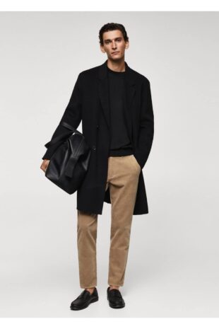 شلوار بژ فاق نرمال مردانه مانگو 67000629